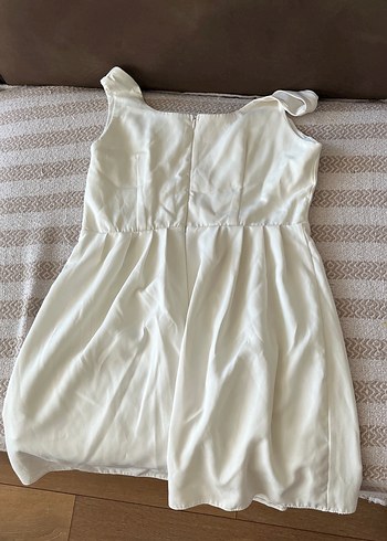 Beyaz Midi Mini Düğün Elbisesi - Görsel 2