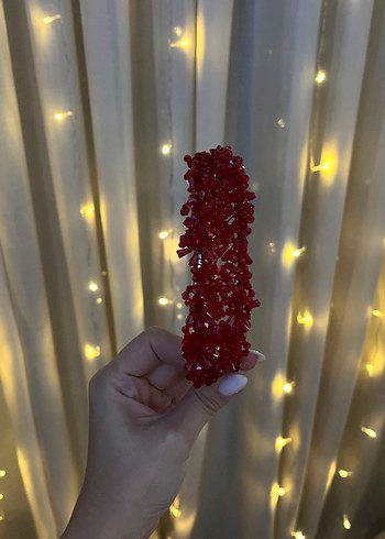 Kırmızı parlak kına tacı - Görsel 3