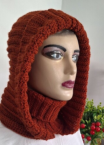 Beden bordo Renk Balaklava atkı bere kar sapkasi