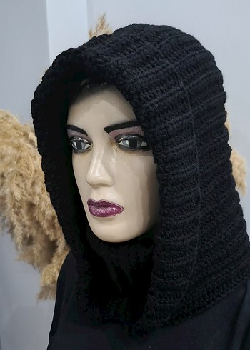 Siyah Örgü Gotik Kadın Bere - Görsel 5