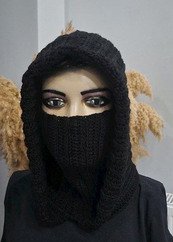 Siyah Örgü Gotik Kadın Bere - Görsel 2