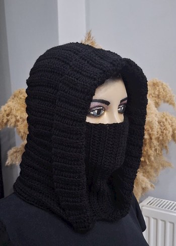 Siyah Örgü Gotik Kadın Bere - Görsel 3