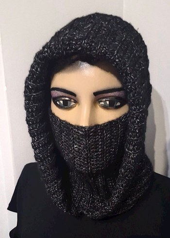 Kadın Siyah Örgü Gotik Bere - Görsel 2