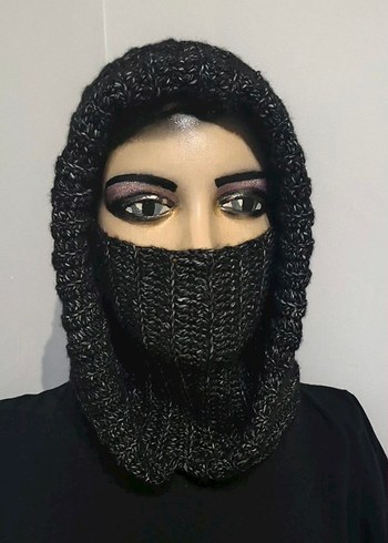 Kadın Siyah Örgü Gotik Bere - Görsel 5