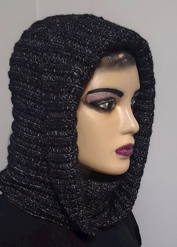 Kadın Siyah Örgü Gotik Bere - Görsel 6