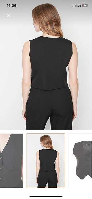 34 Beden siyah Renk Crop yelek