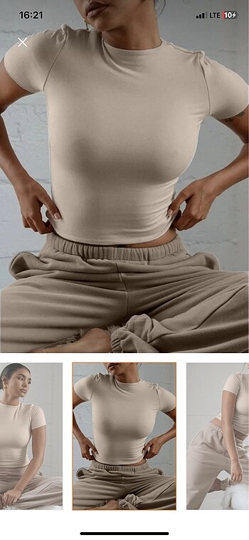 Diğer Vücuda oturan crop tişört