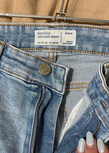 Bershka Yuksek Bel Acik Mavi Skinny Jean