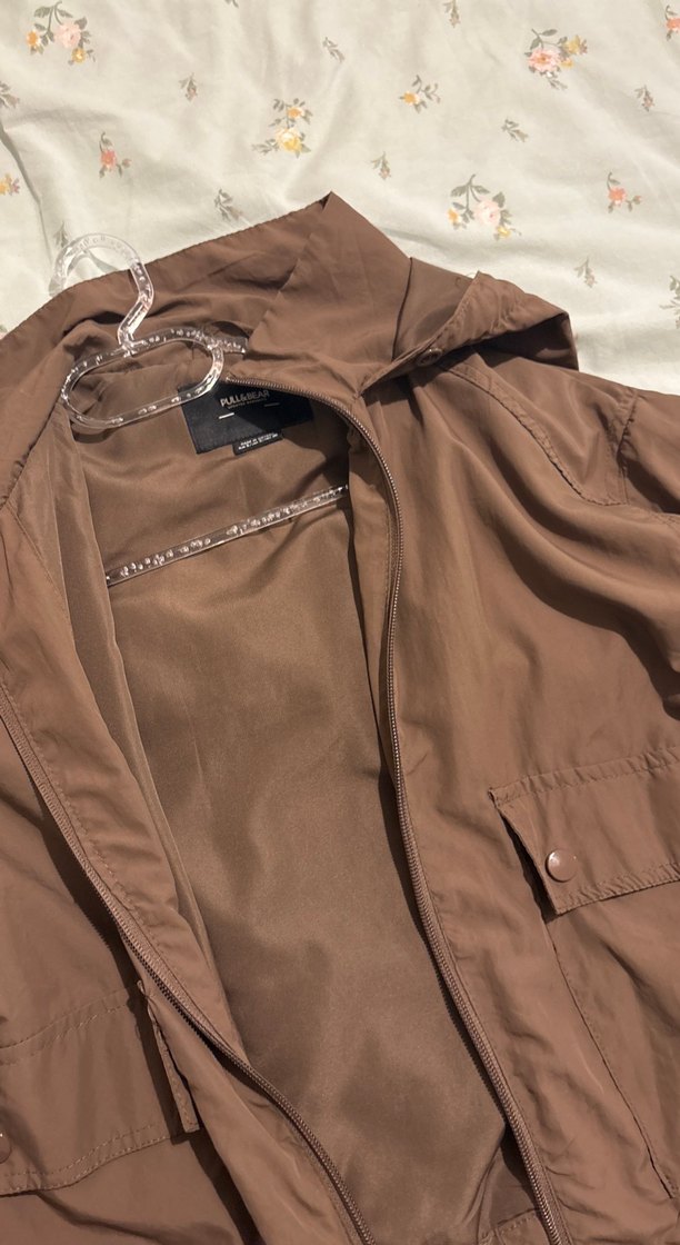 Düğmeli Çizgili Keten yağmurluk - Görsel 2