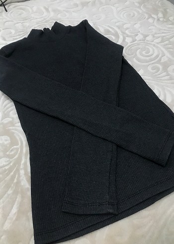 Kadın Siyah Yarım Balıkçı Triko Kazak - Görsel 3