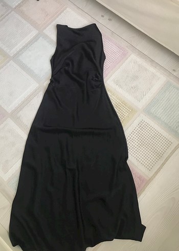 Kadın Siyah saten elbise - Görsel 2