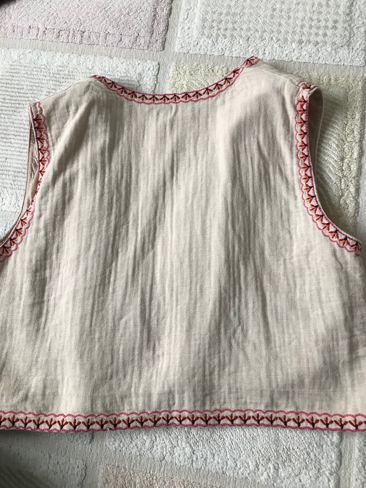 Nakışlı Boncuklu Bohem Kadın Yelek - Görsel 2