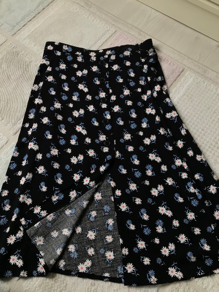 Çiçek Desenli Bohem Midi Etek - Görsel 2