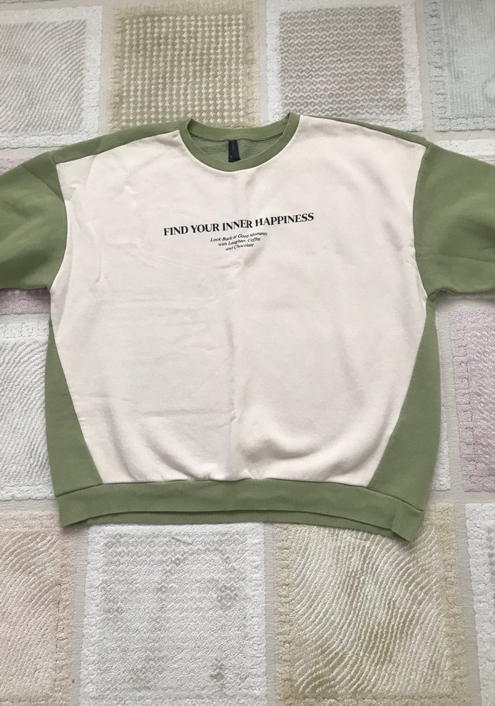 Yeşil Pamuklu Baskılı Kadın Sweatshirt - Görsel 2