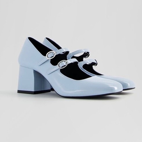 Mavi Mary Jane ayakkabı
