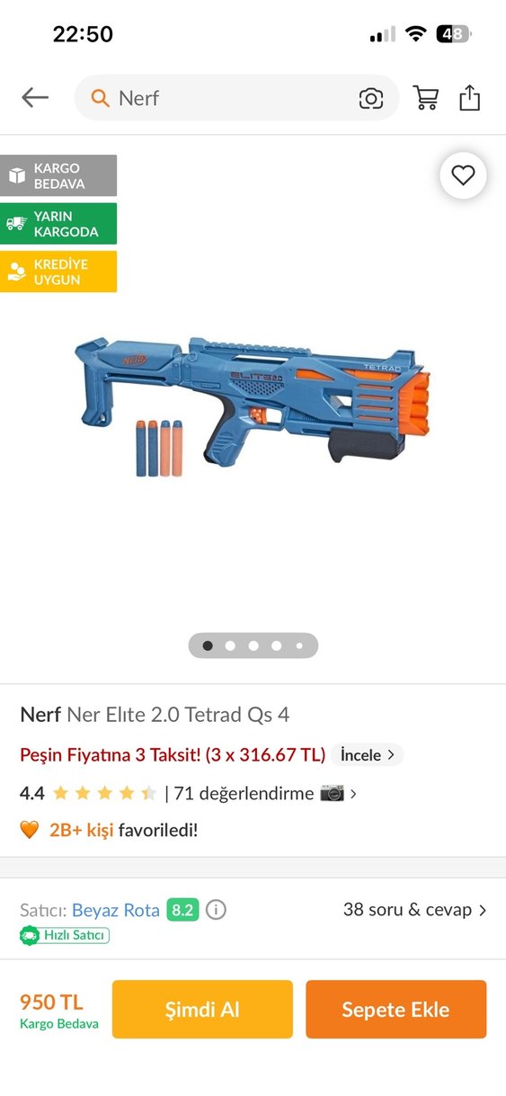Nerf ner elite 2.0 tabanca - Görsel 5