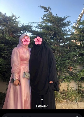 38 Beden şeker pembe şık tesettür abiye