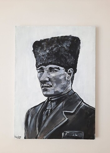 Atatürk Portresi İmzalı Akrilik