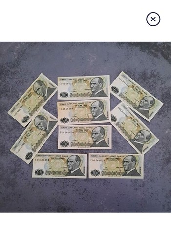 Türkiye 10 Lira Banknotları( 2 Adet 250 TL )