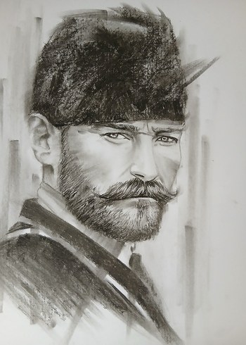 Atatürk'ün Kömür Teknik Bektaşi Sakallı Portresi - Görsel 3