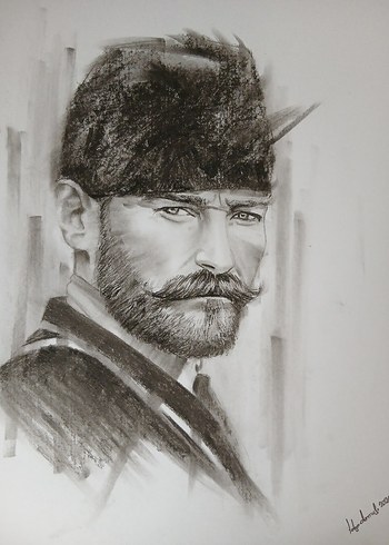 Atatürk'ün Kömür Teknik Bektaşi Sakallı Portresi - Görsel 4