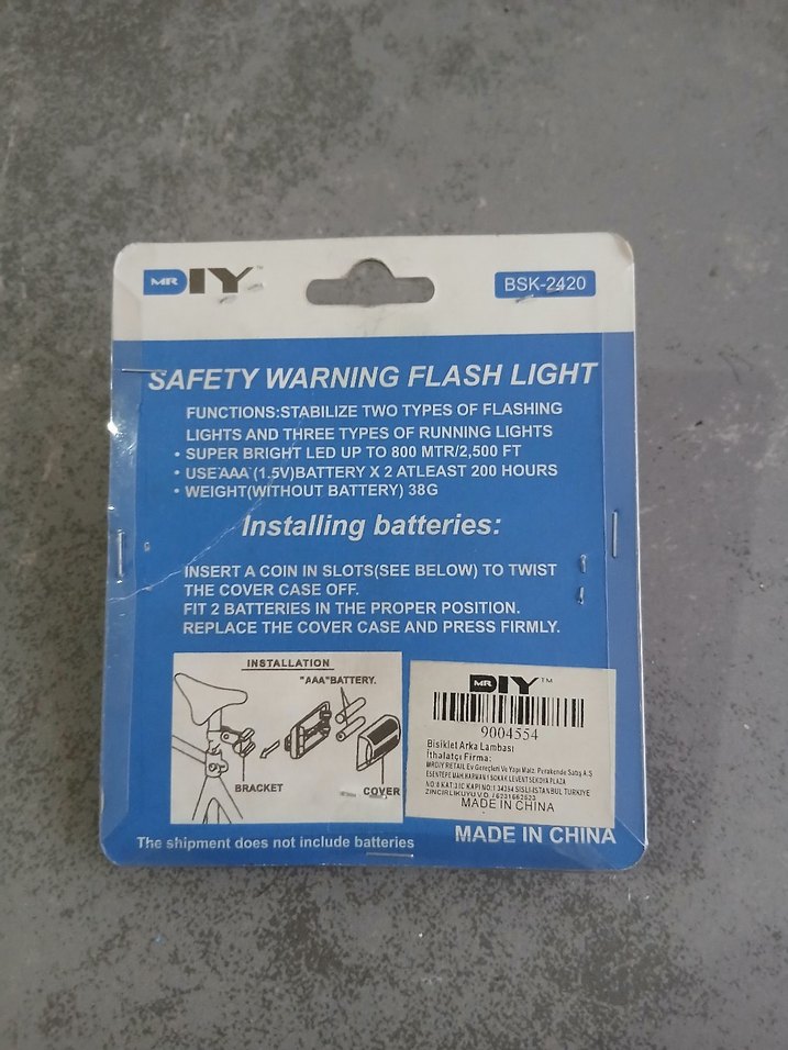 Renkli Kırmızı Bisiklet Arka Lambası 5K-2420 - Görsel 2