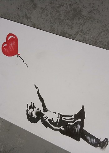 Gri At Figürlü Karakalem Resim - Görsel 3