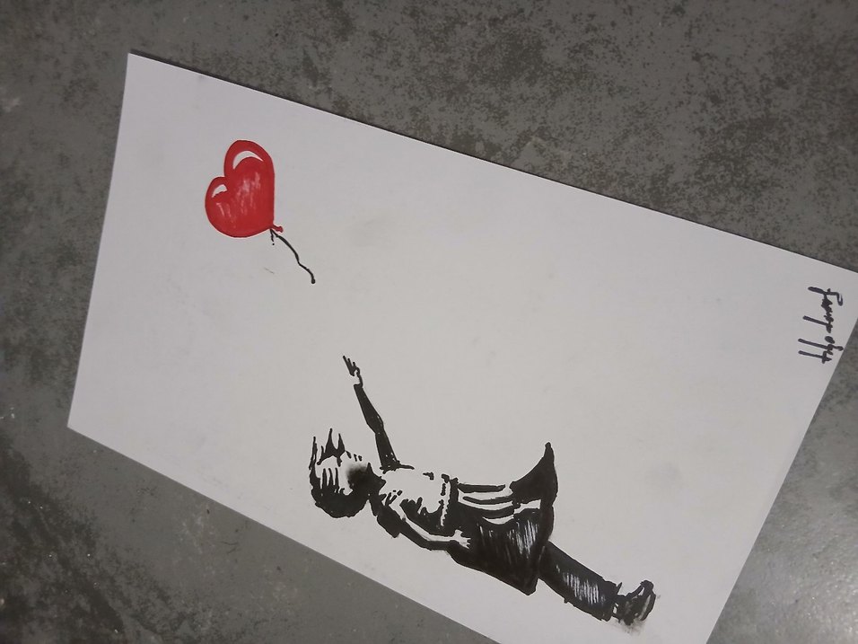 Gri At Figürlü Karakalem Resim - Görsel 3