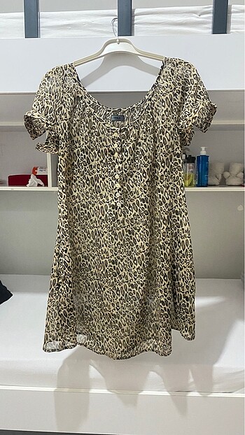 Leopar tül elbise