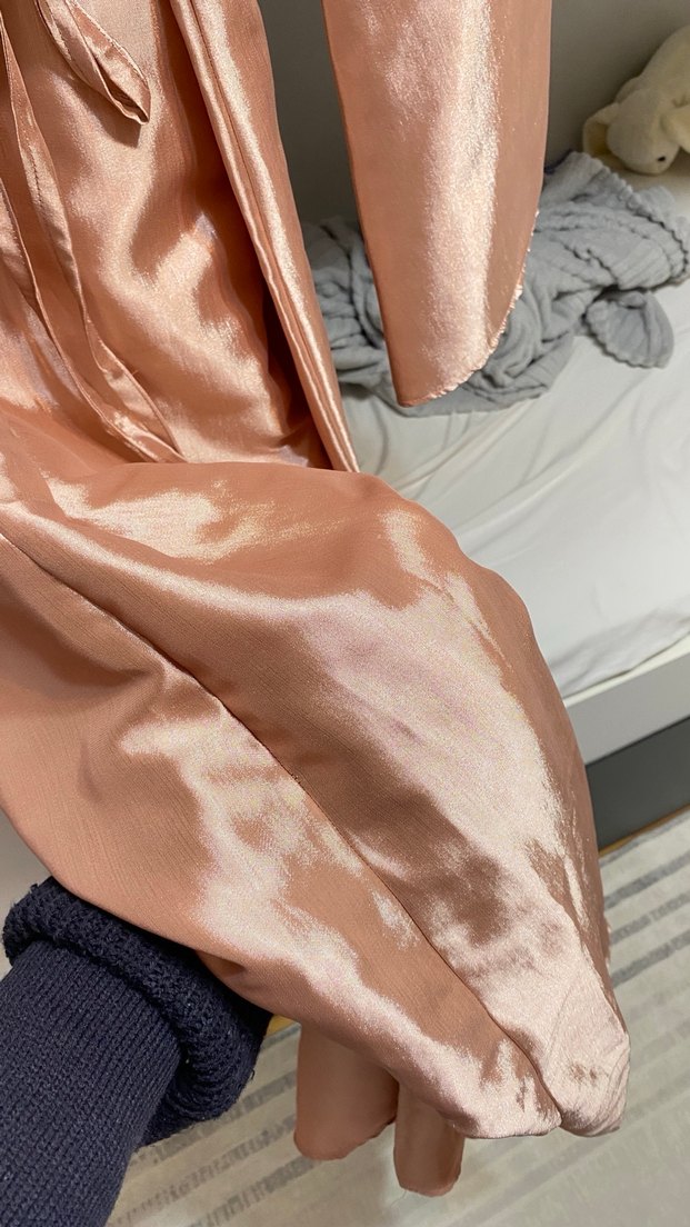 Belden oturtmalı pembe elbise - Görsel 4