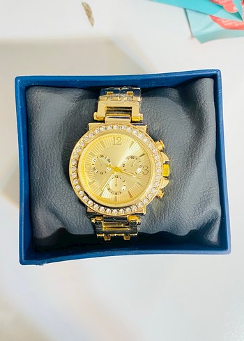 Kadın Parlak Altın Kemerli Saat - Görsel 2