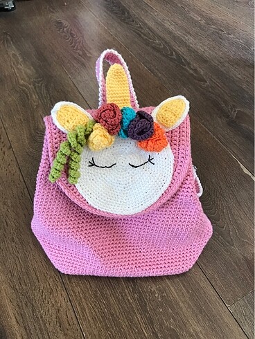 El örgüsü çocuk çantası Unicorn çanta - Görsel 3