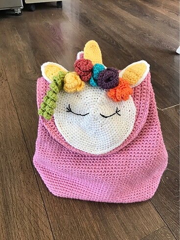 El örgüsü çocuk çantası Unicorn çanta - Görsel 4