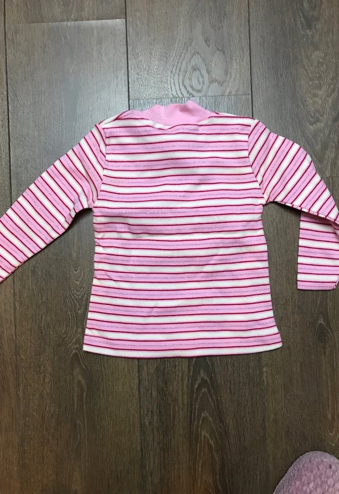 Kız Çocuk Pembe Uzun Kollu Balıkçı Yaka Tişört - Görsel 2