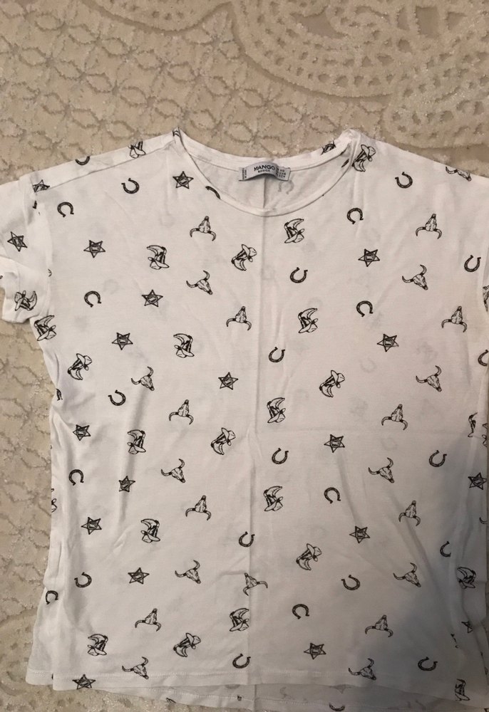 Kadın Beyaz Baskılı Kısa Kollu Tişört - Görsel 2