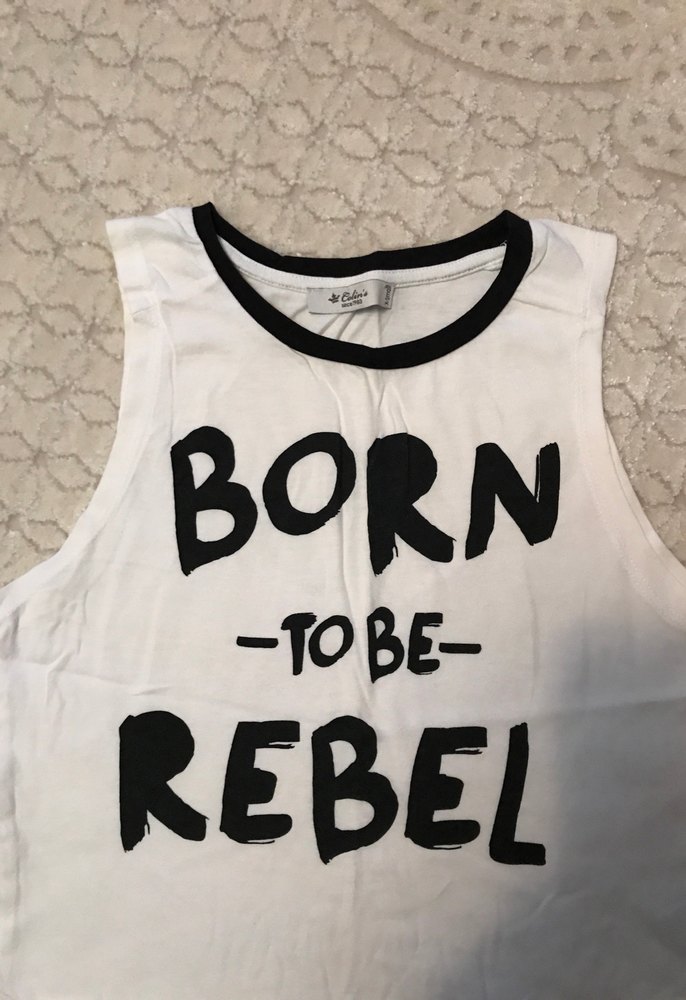 Beyaz Baskılı Rock Punk Kadın Atlet - Görsel 2