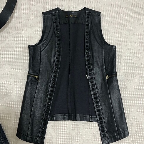 xs Beden siyah Renk Vintage Deri Ceket