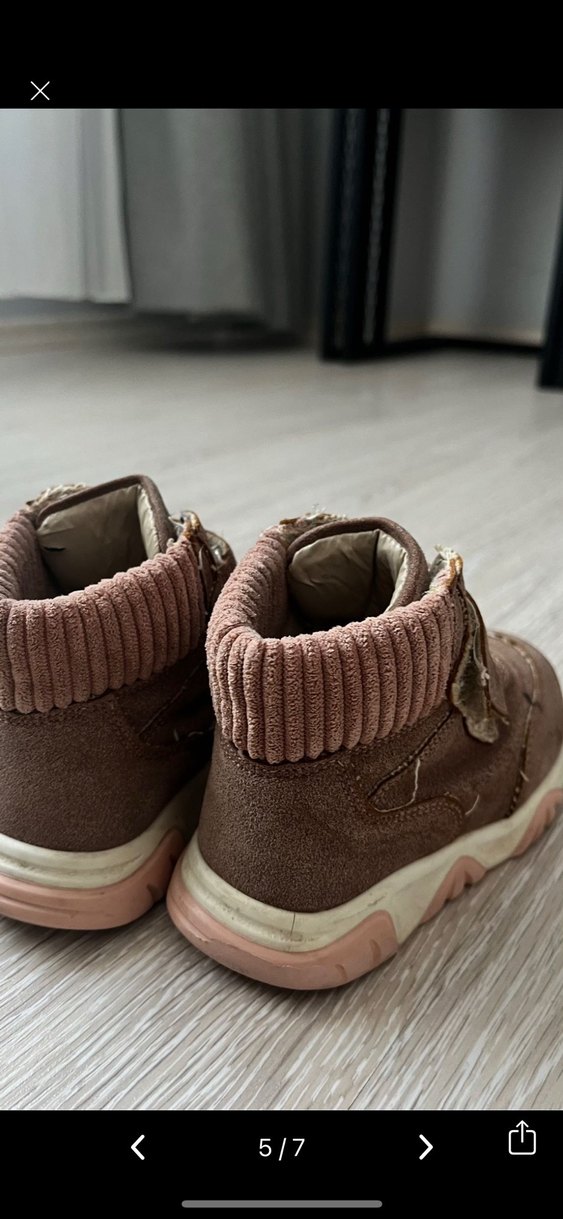 Kız Çocuk Kahverengi Süet Cırt Cırtlı Bot - Görsel 5