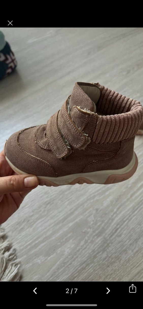 Kız Çocuk Kahverengi Süet Cırt Cırtlı Bot - Görsel 2