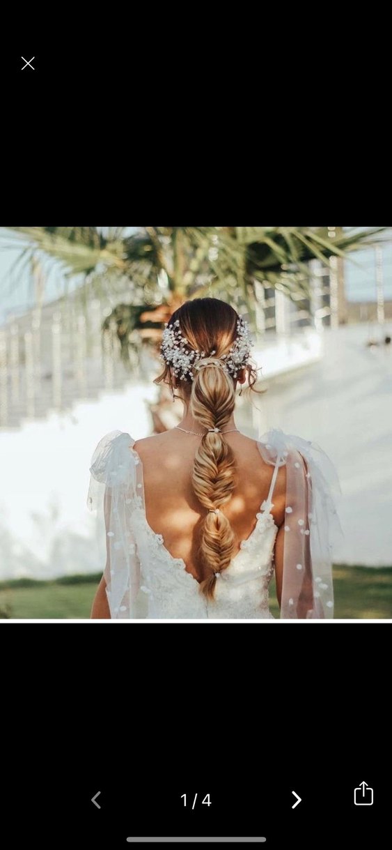 V Yaka Beyaz Uzun A Kesim Gelinlik - Görsel 3