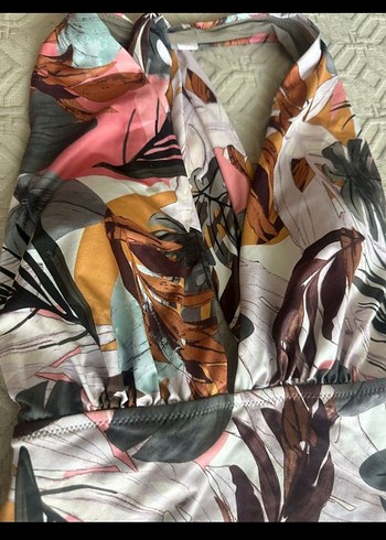 Bohem Desenli Çok Renkli Drapeli Mayo - Görsel 3