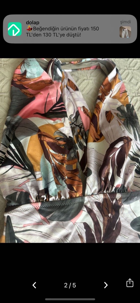 Bohem Desenli Çok Renkli Drapeli Mayo - Görsel 4