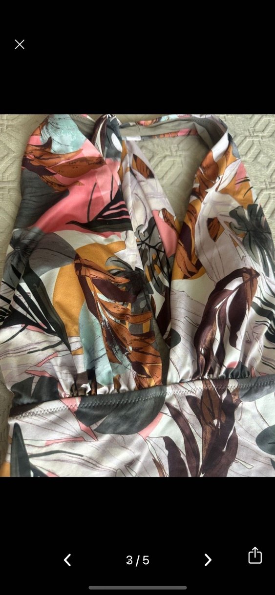 Bohem Desenli Çok Renkli Drapeli Mayo - Görsel 3