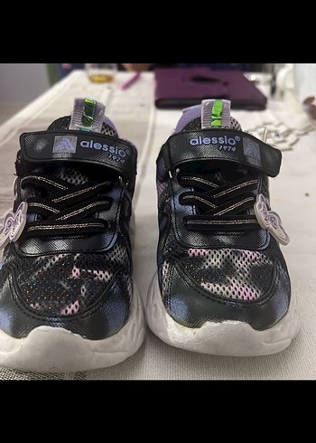 Mor  Desenli Kız Çocuk Spor Ayakkabı - Görsel 4