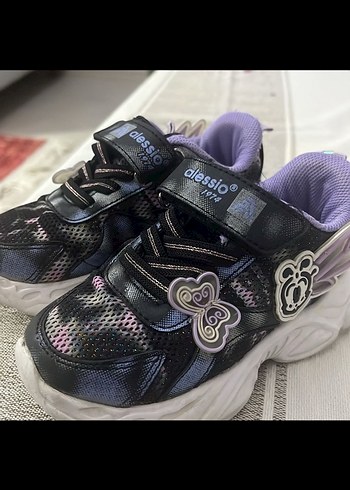 Mor  Desenli Kız Çocuk Spor Ayakkabı - Görsel 7