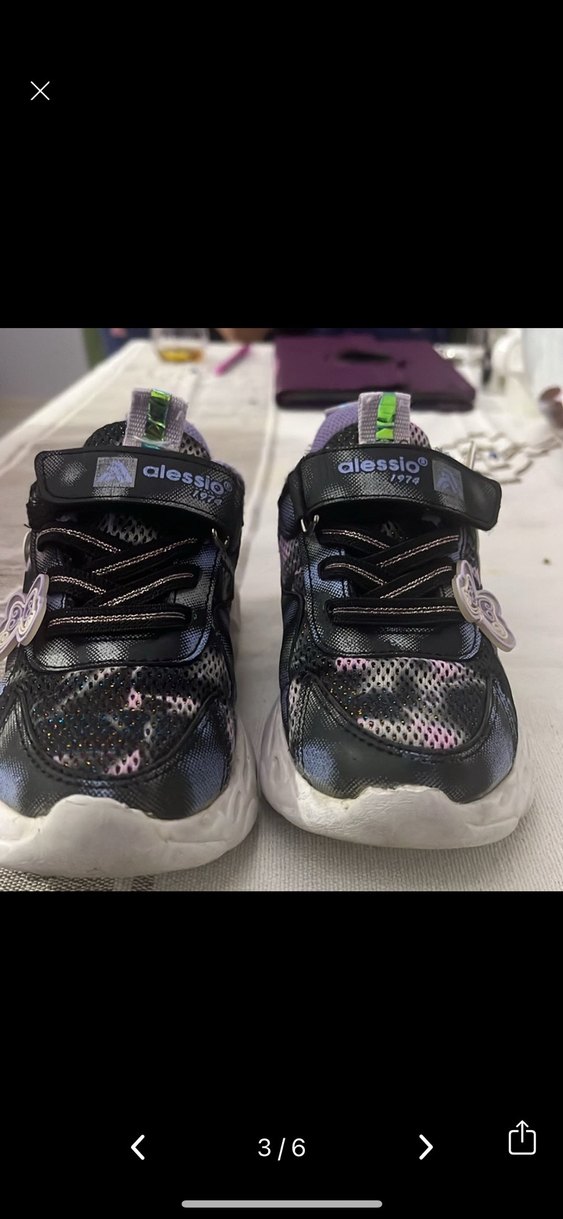 Mor  Desenli Kız Çocuk Spor Ayakkabı - Görsel 4