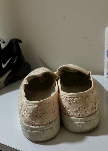 Beyaz Nakışlı Kadın Vans tarzı Spor Ayakkabı - Görsel 4