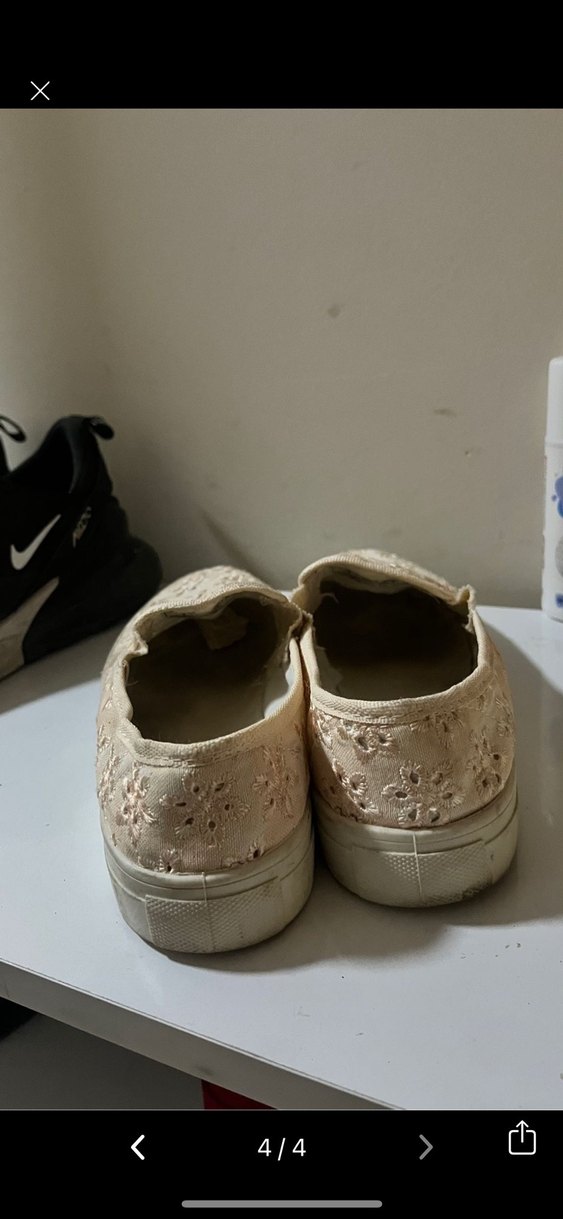 Beyaz Nakışlı Kadın Vans tarzı Spor Ayakkabı - Görsel 4