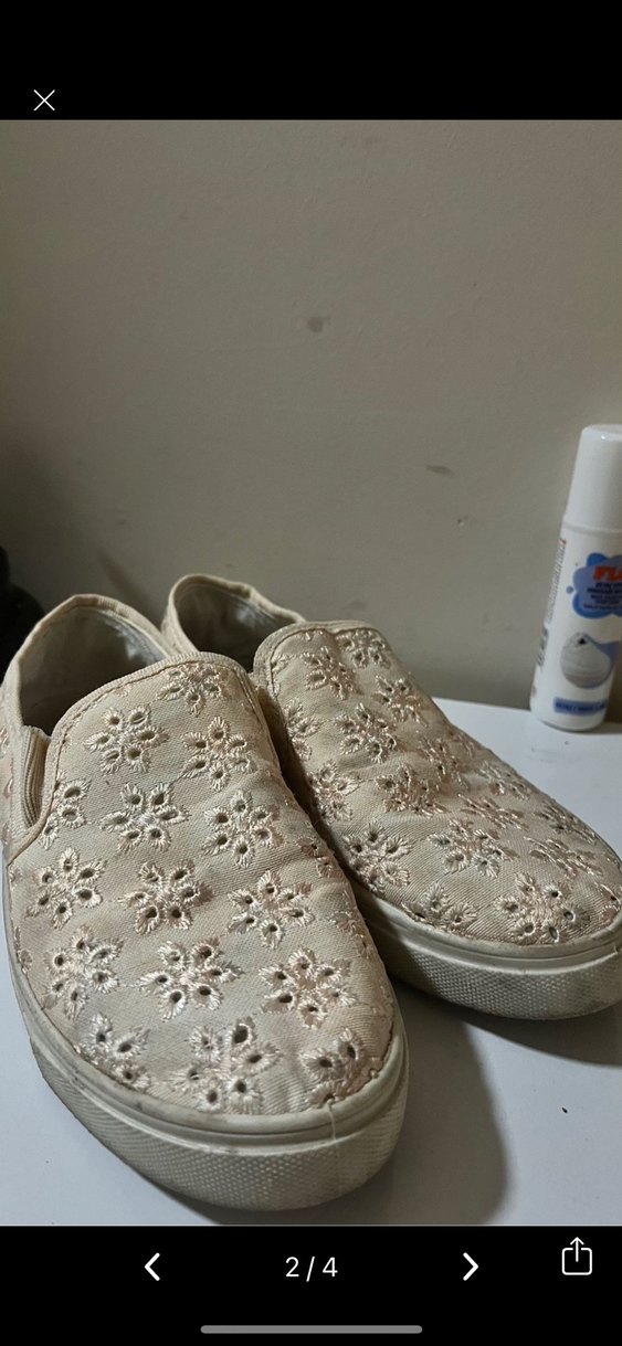 Beyaz Nakışlı Kadın Vans tarzı Spor Ayakkabı - Görsel 2