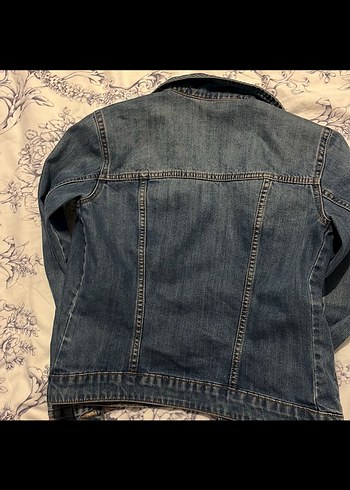 Düğmeli Mavi Kadın Kot Ceket - Görsel 4